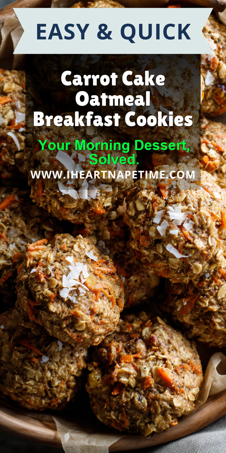 Carrot Cake Oatmeal Breakfast Cookies served warm with gentle spices and a cozy aroma