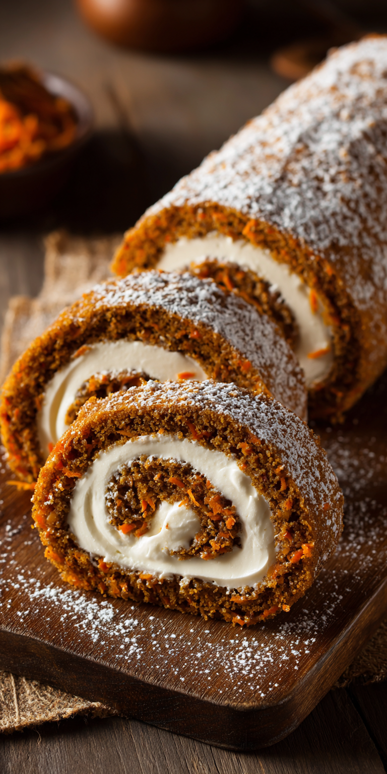 Carrot Cake Roll with Cream Cheese Filling Recipe