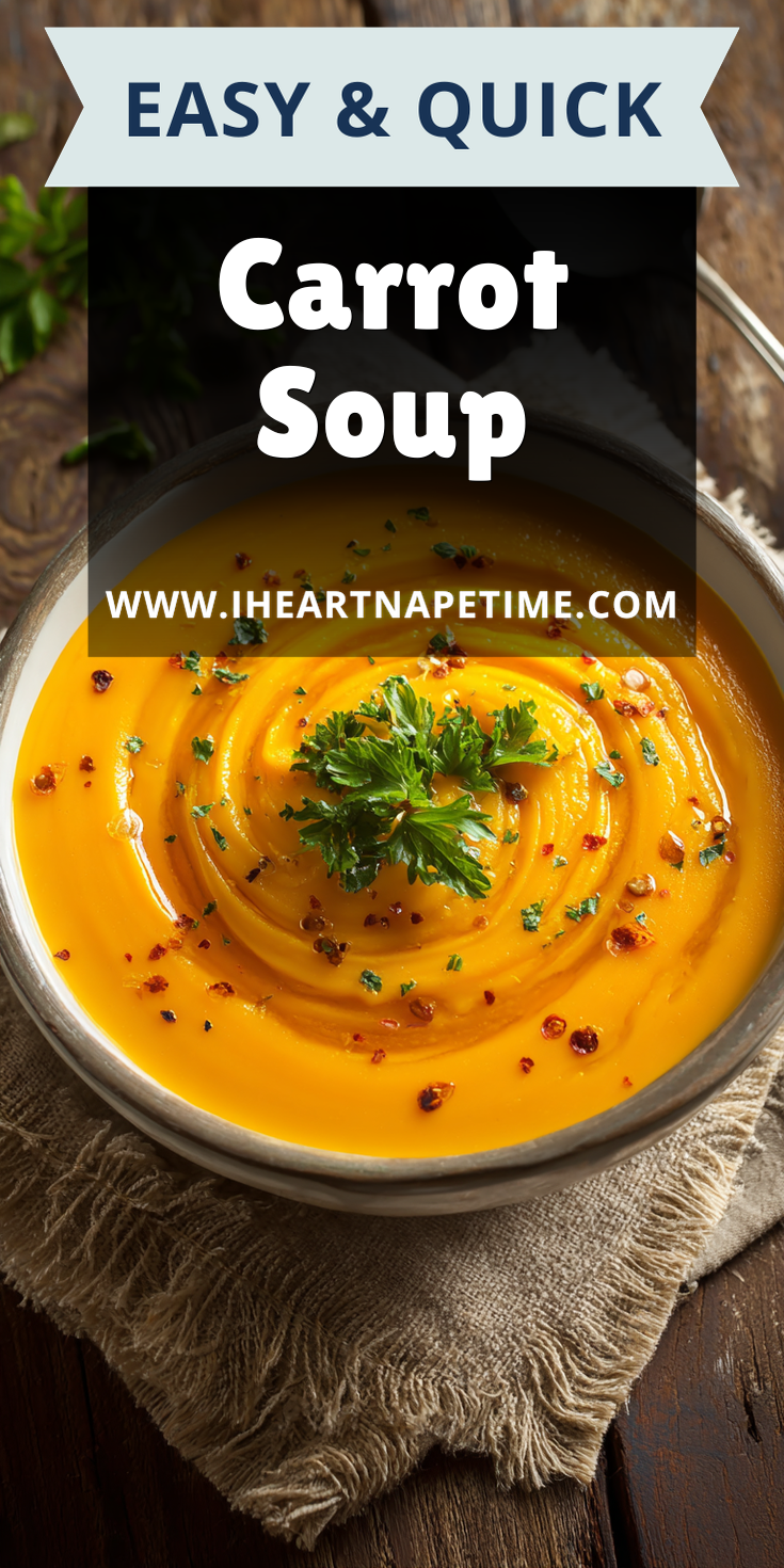 Carrot Soup served warm with cozy spices