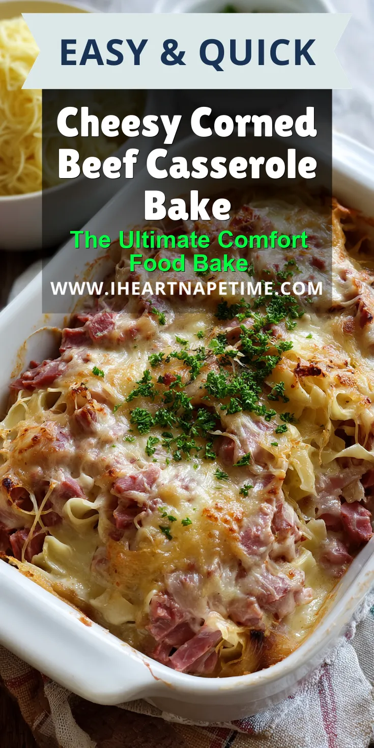 Cheesy Corned Beef Casserole Bake served warm with cozy spices