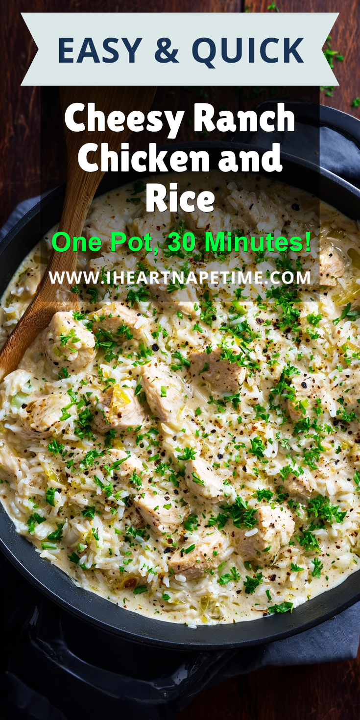 Cheesy Ranch Chicken and Rice served warm with gentle spices and a cozy aroma