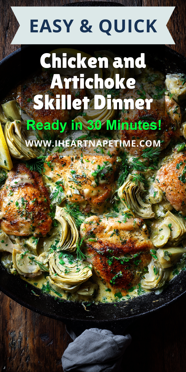 Chicken and Artichoke Skillet Dinner served warm with cozy spices