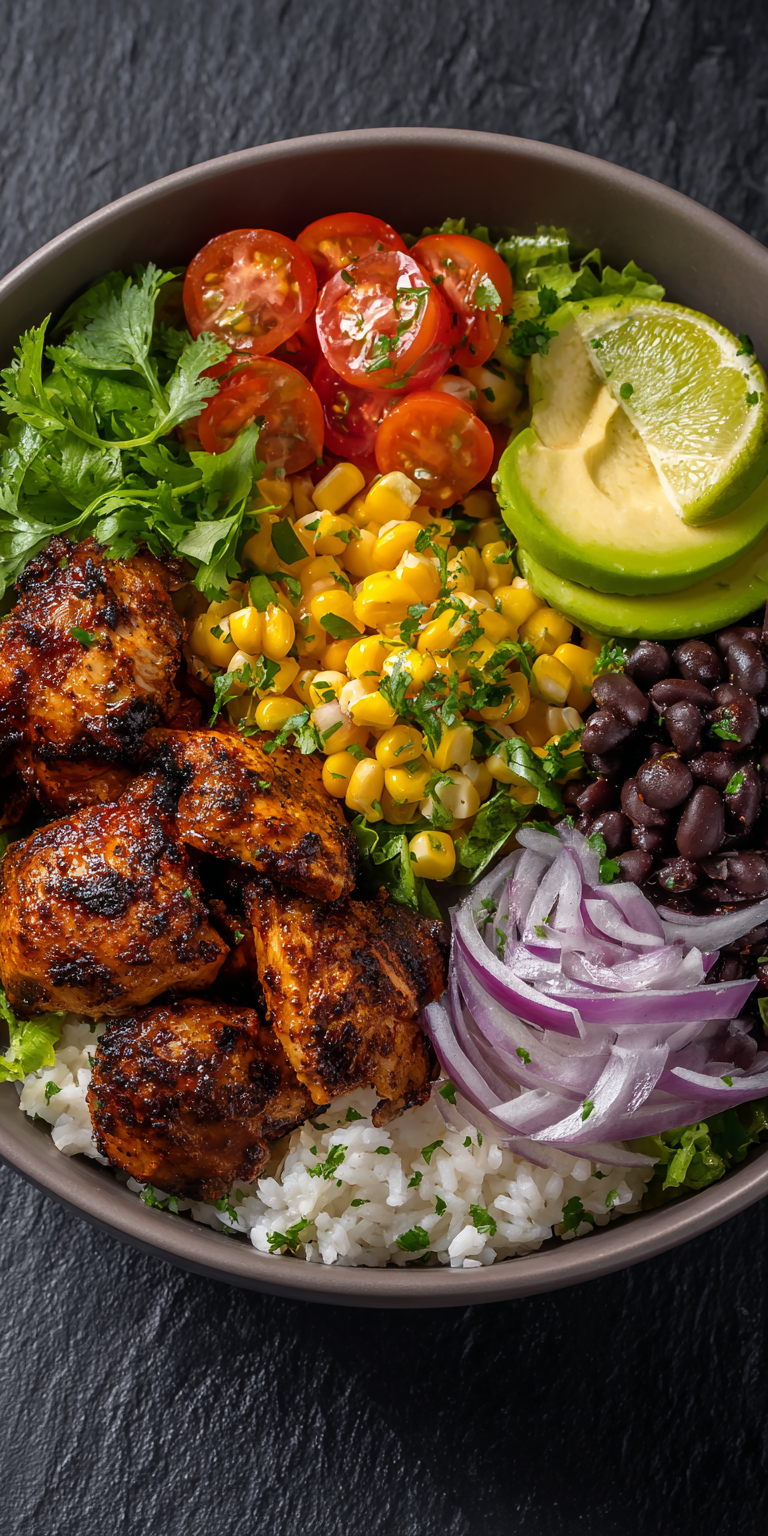 Chicken Burrito Bowl Protein Meal Prep served warm with gentle spices and a cozy aroma