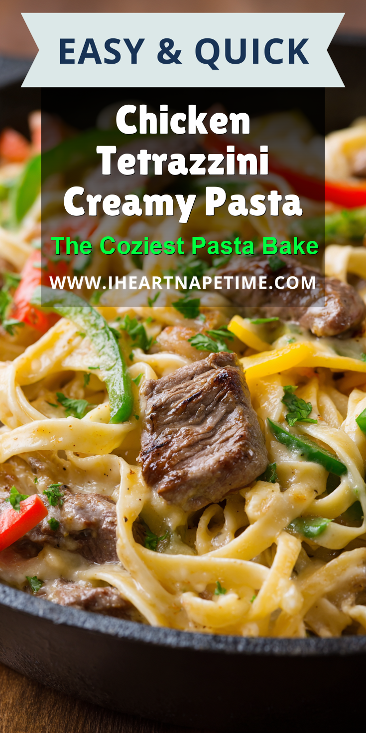 Chicken Tetrazzini Creamy Pasta served warm with cozy spices