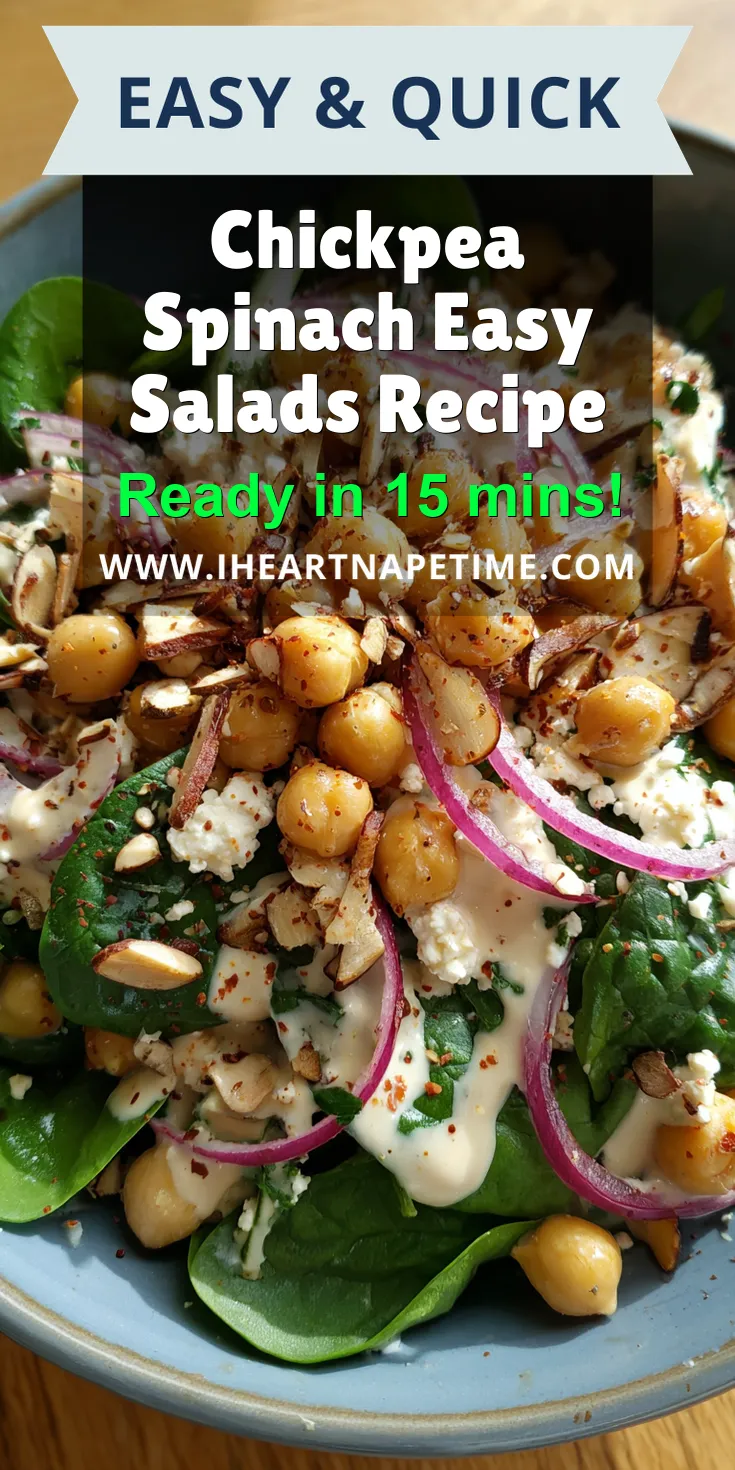 Chickpea Spinach Easy Salads Recipe served warm with cozy spices