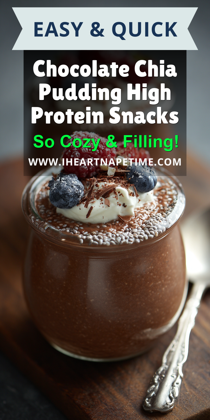Chocolate Chia Pudding High Protein Snacks served warm with cozy spices