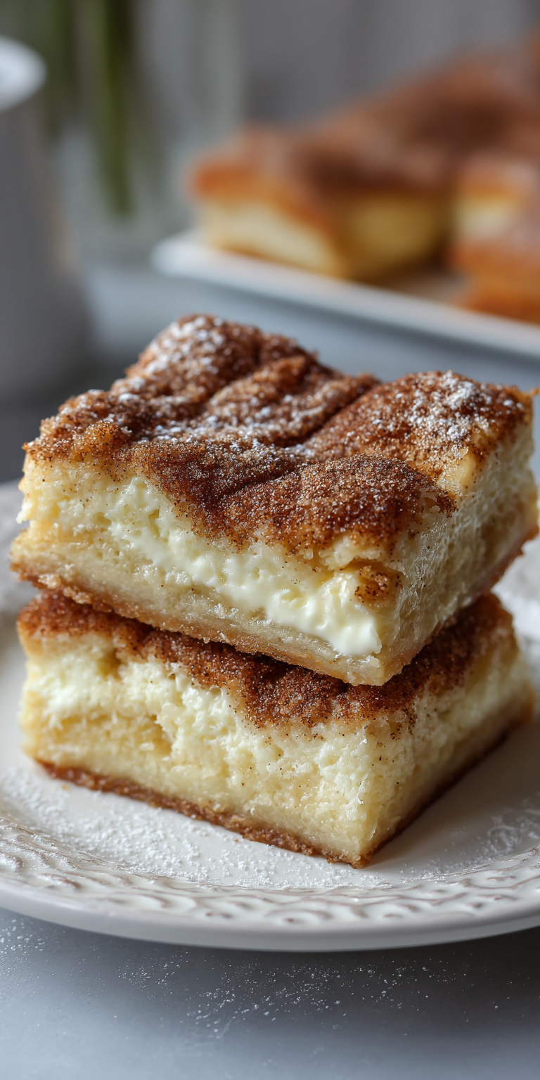 Churro Cheesecake Bars Dessert served warm with cozy spices