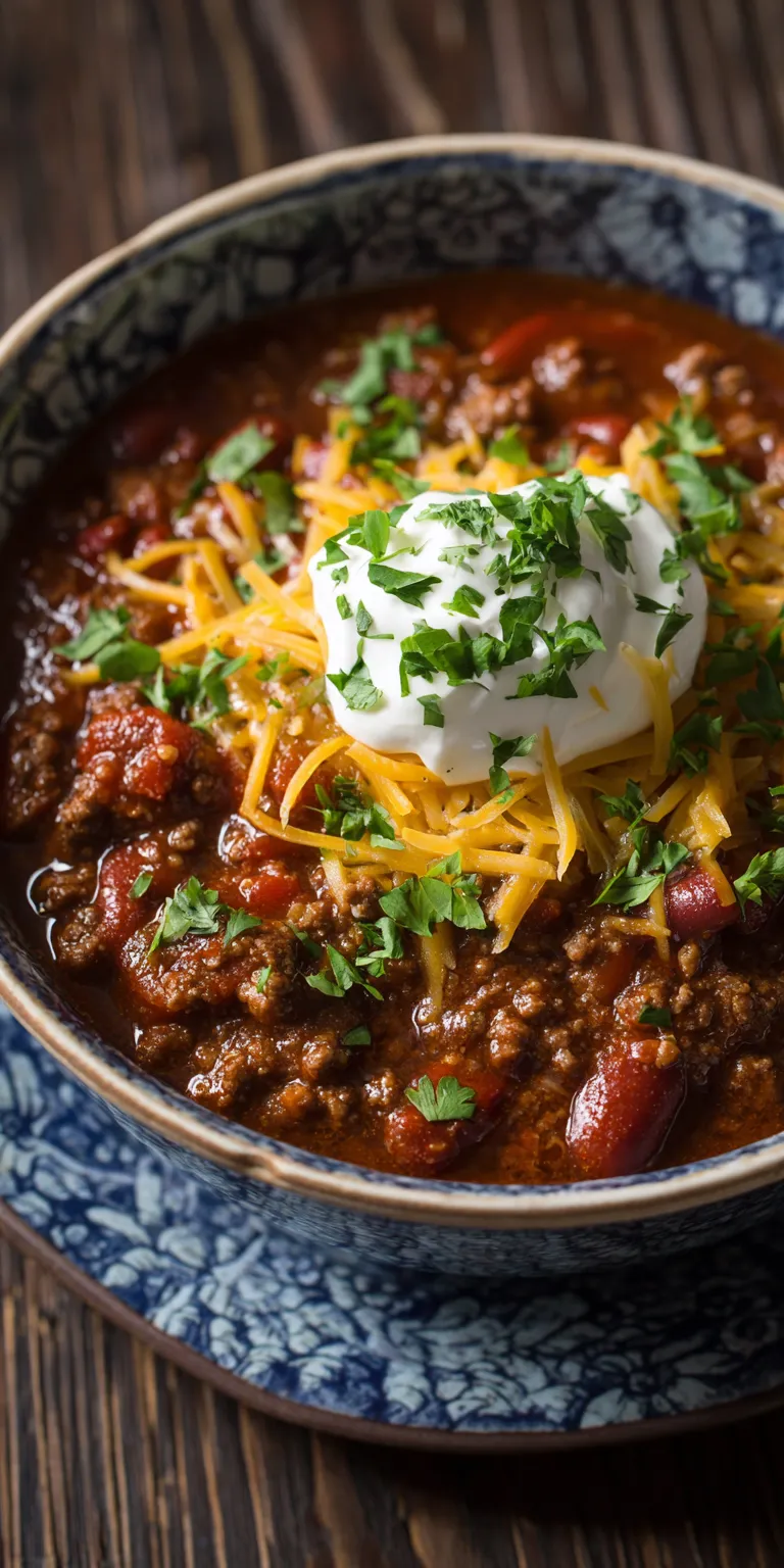 Classic Ground Venison Chili served warm with cozy spices