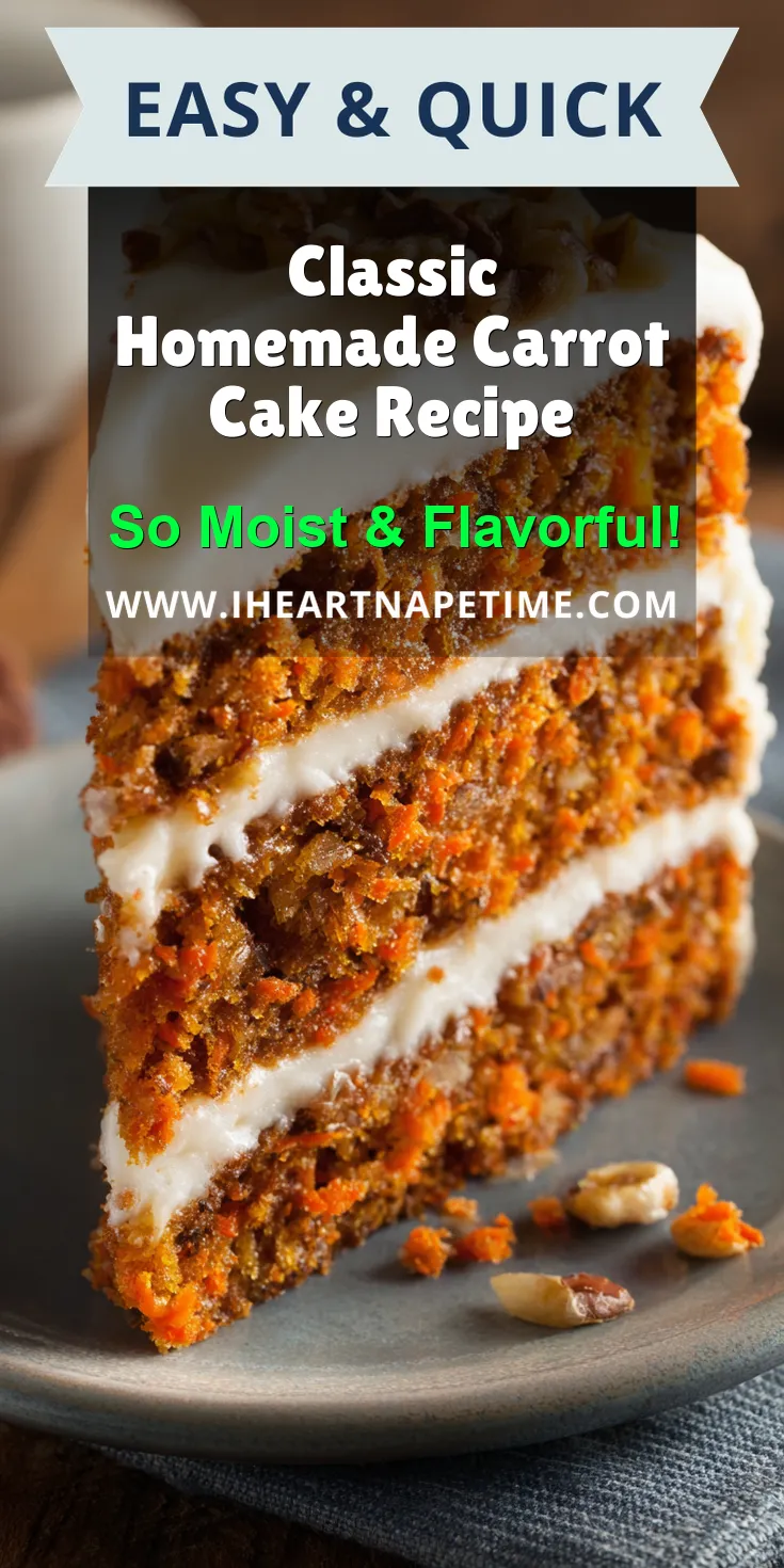 Classic Homemade Carrot Cake Recipe served warm with cozy spices