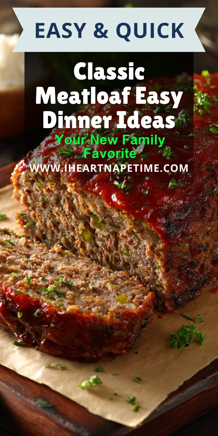 Classic Meatloaf Easy Dinner Ideas served warm with cozy spices