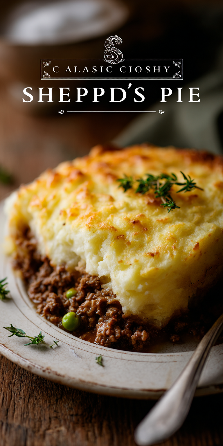 Classic Shepherd's Pie Easy Dinner Ideas served warm with cozy spices