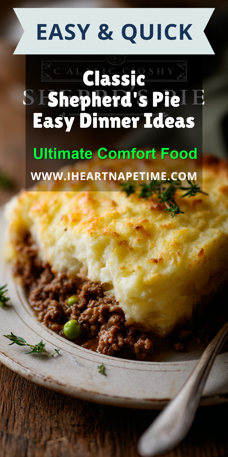 Classic Shepherd's Pie Easy Dinner Ideas served warm with cozy spices
