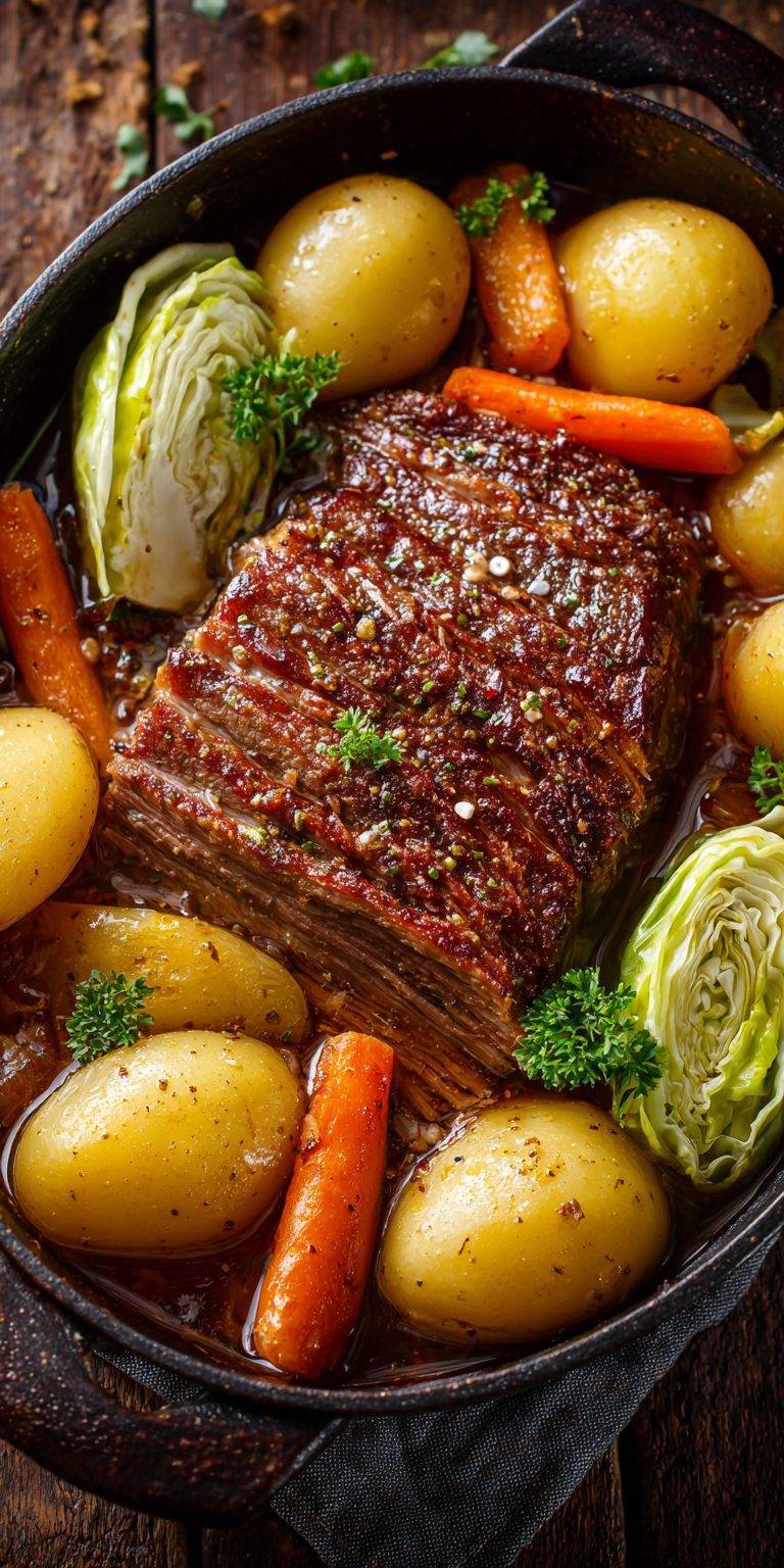 Classic Slow Cooker Corned Beef and Cabbage Recipe