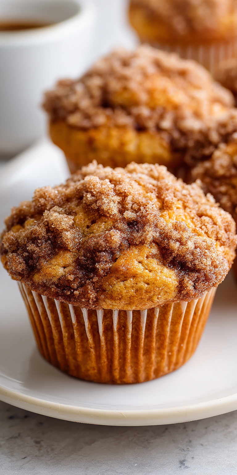 Coffee Cake Banana Crumb Muffins served warm with cozy spices