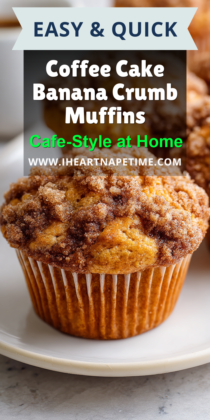 Coffee Cake Banana Crumb Muffins served warm with cozy spices