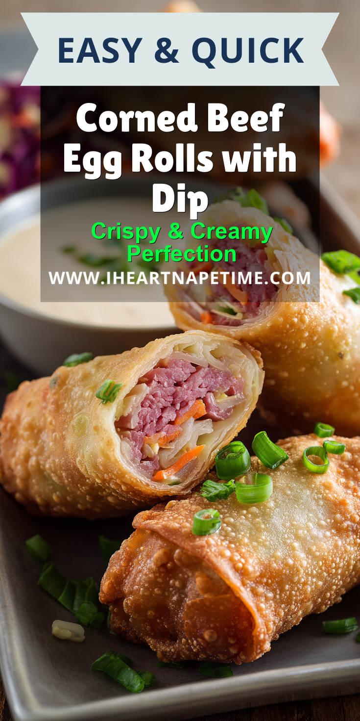 Corned Beef Egg Rolls with Dip served warm with cozy spices