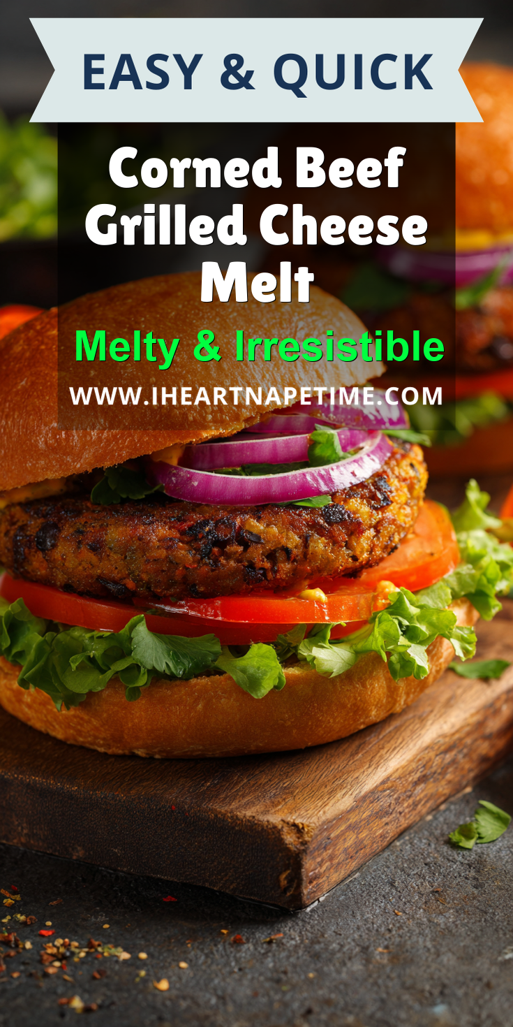 Corned Beef Grilled Cheese Melt served warm with cozy spices