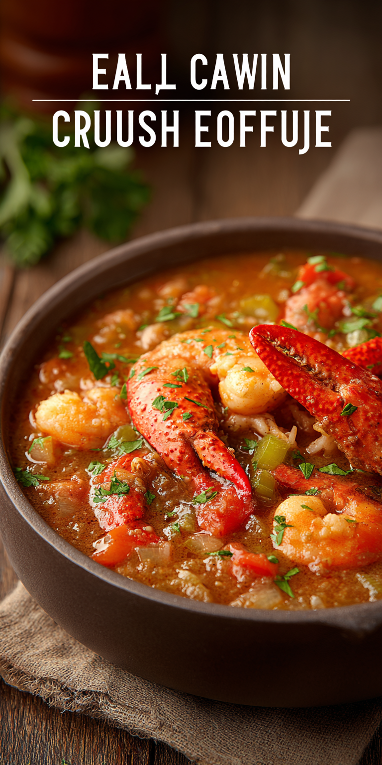 Crawfish Etouffee Cajun Seafood served warm with gentle spices and a cozy aroma