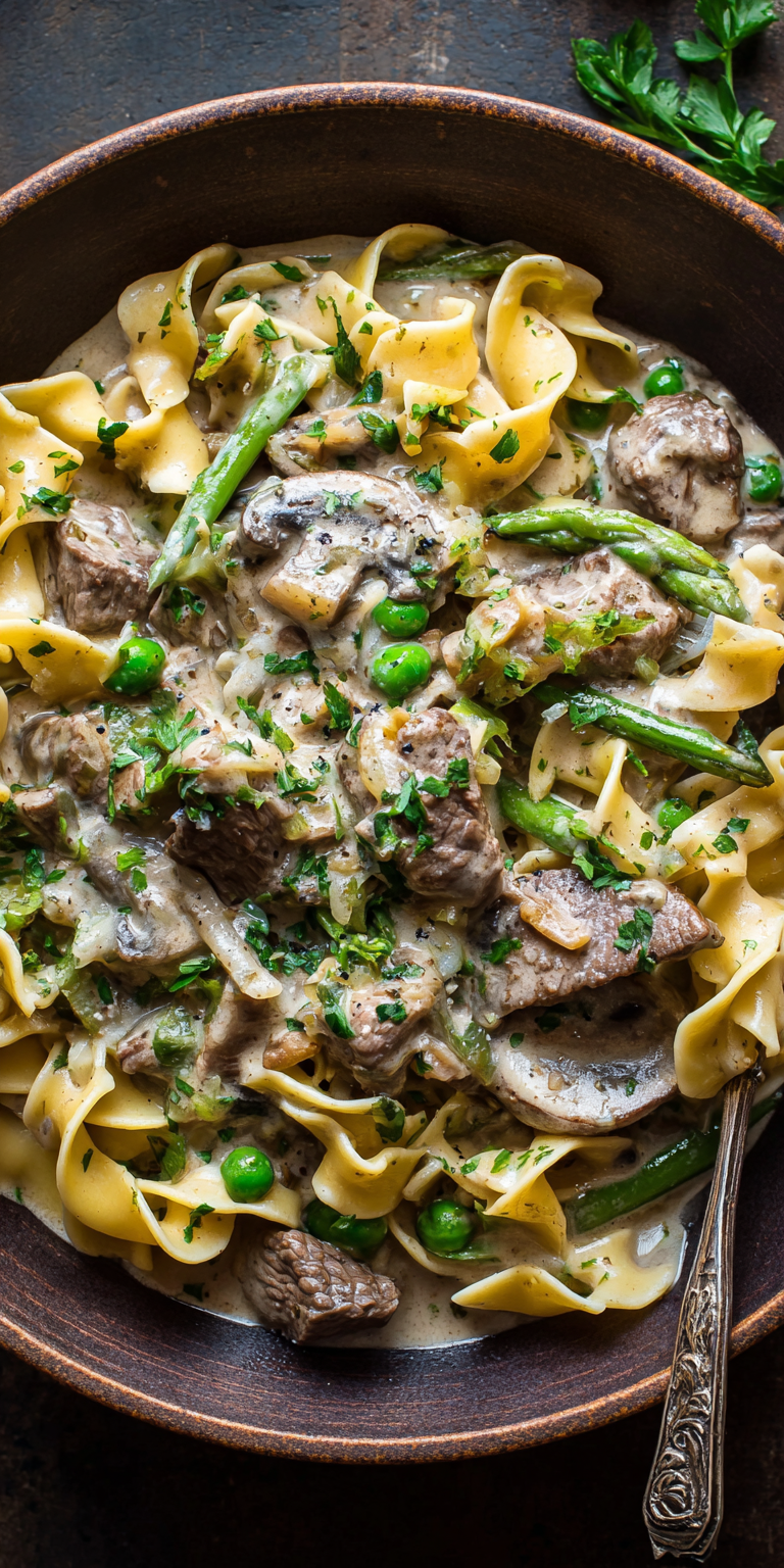 Creamy Beef Stroganoff Easy Dinner Ideas served warm with cozy spices