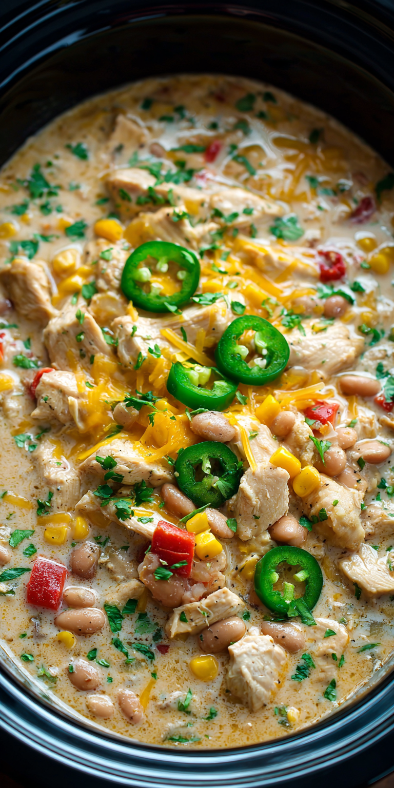 Creamy Crack Chicken Chili Dump Dinner Recipe