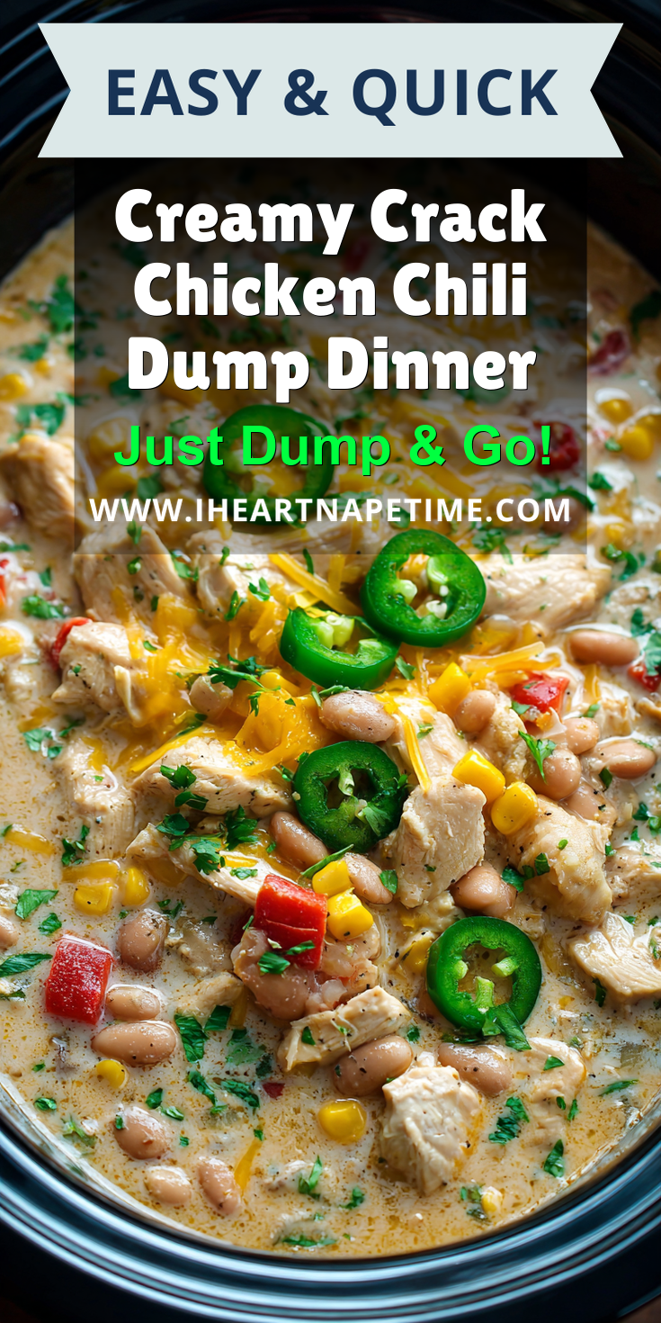 Creamy Crack Chicken Chili Dump Dinner served warm with cozy spices
