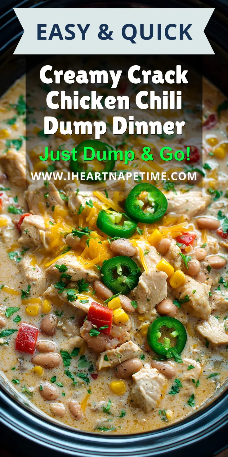 Creamy Crack Chicken Chili Dump Dinner served warm with cozy spices