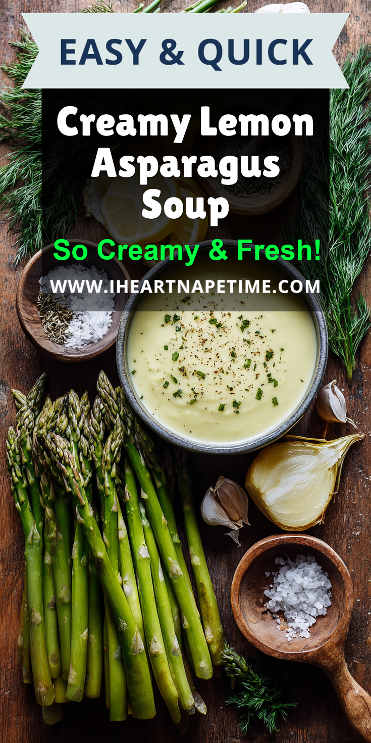Creamy Lemon Asparagus Soup served warm with cozy spices