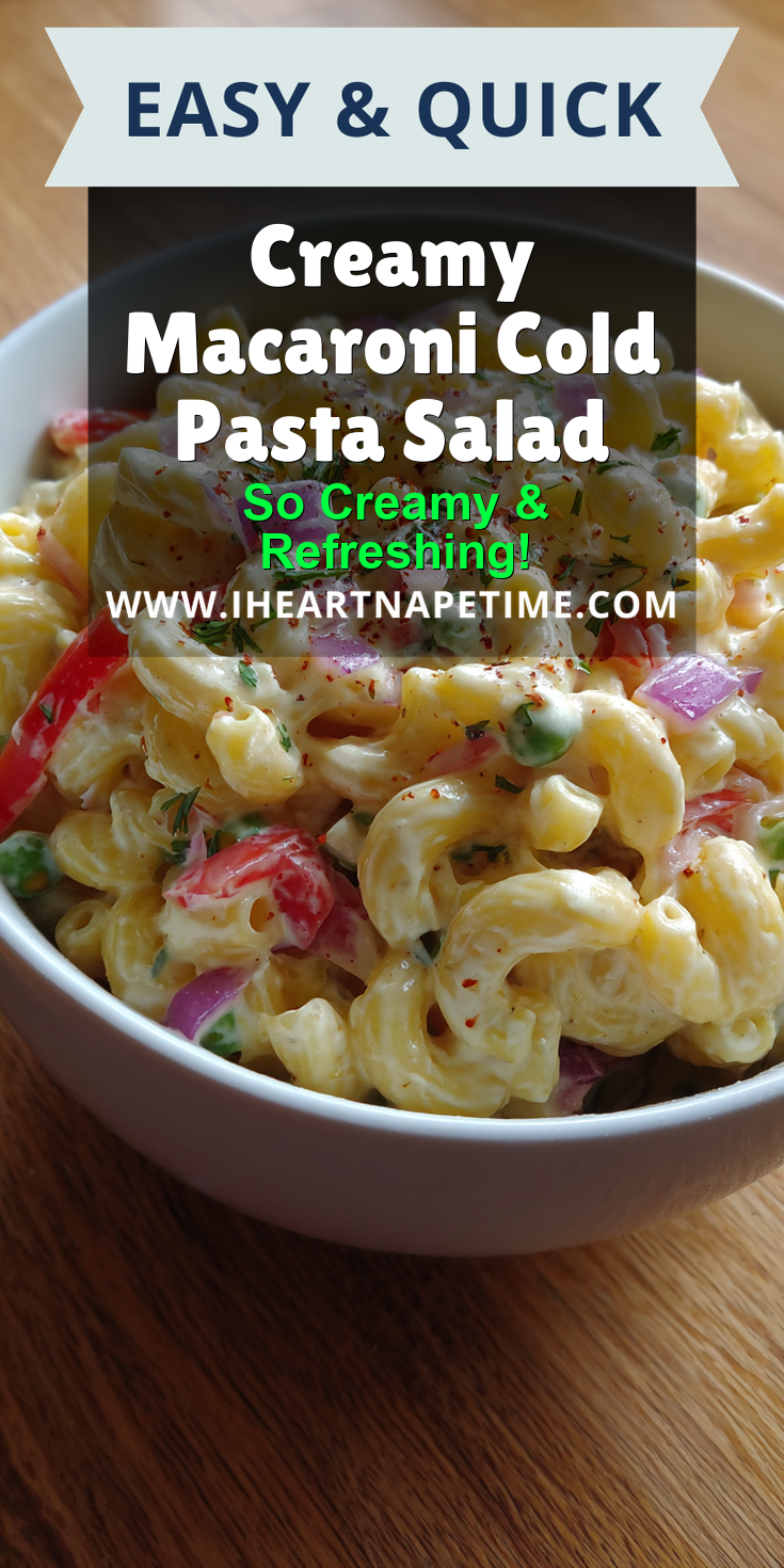 Creamy Macaroni Cold Pasta Salad served warm with cozy spices