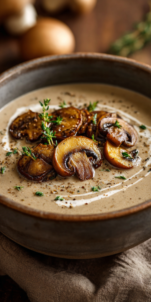 Creamy Mushroom and Thyme Bisque Recipe