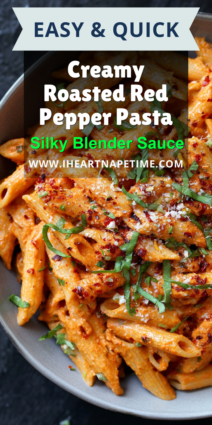Creamy Roasted Red Pepper Pasta served warm with cozy spices