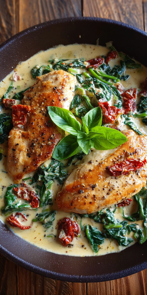 Creamy Tuscan Chicken High Protein Dinner Recipe