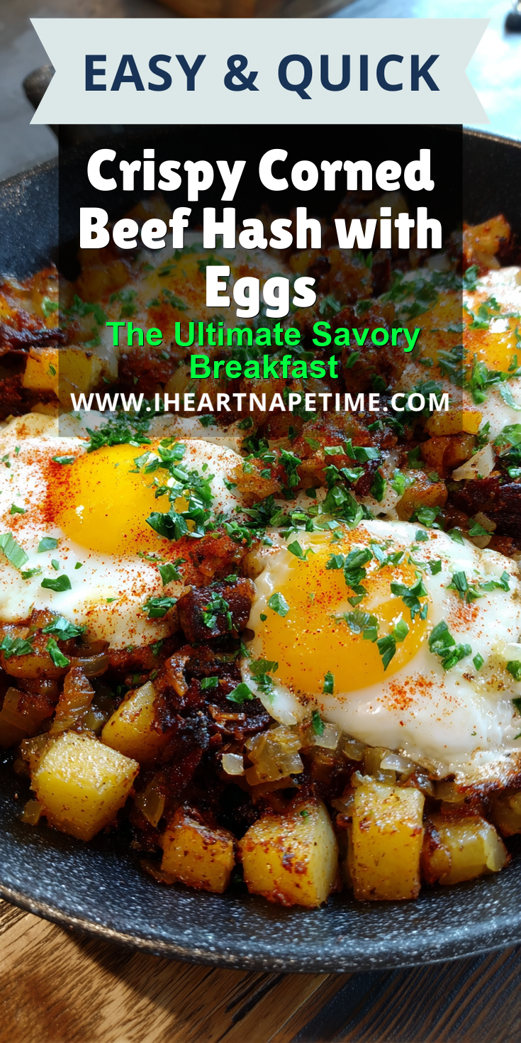 Crispy Corned Beef Hash with Eggs served warm with cozy spices
