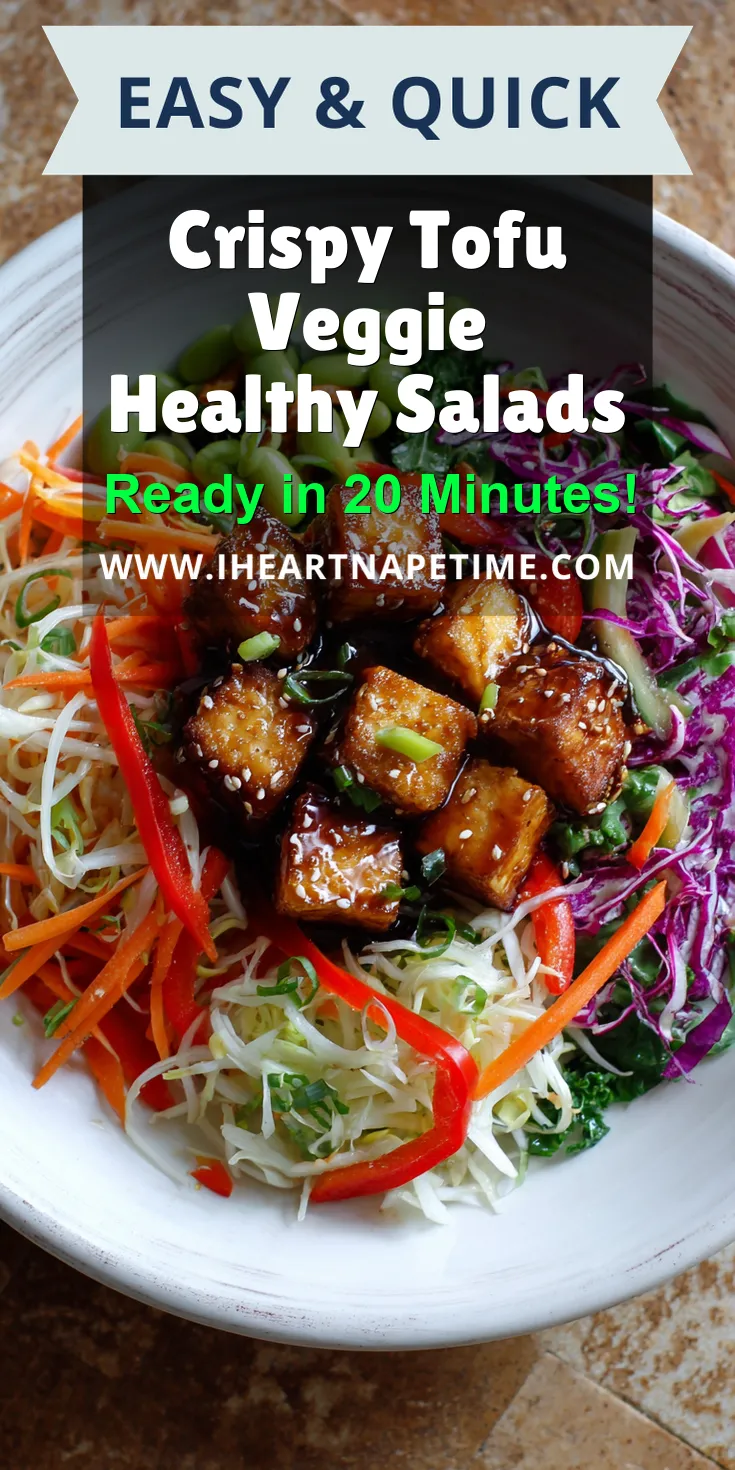 Crispy Tofu Veggie Healthy Salads served warm with cozy spices
