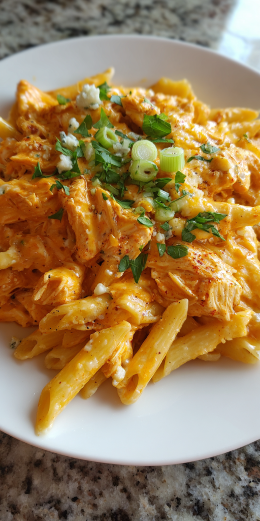Crockpot Buffalo Chicken Dip Pasta Recipe