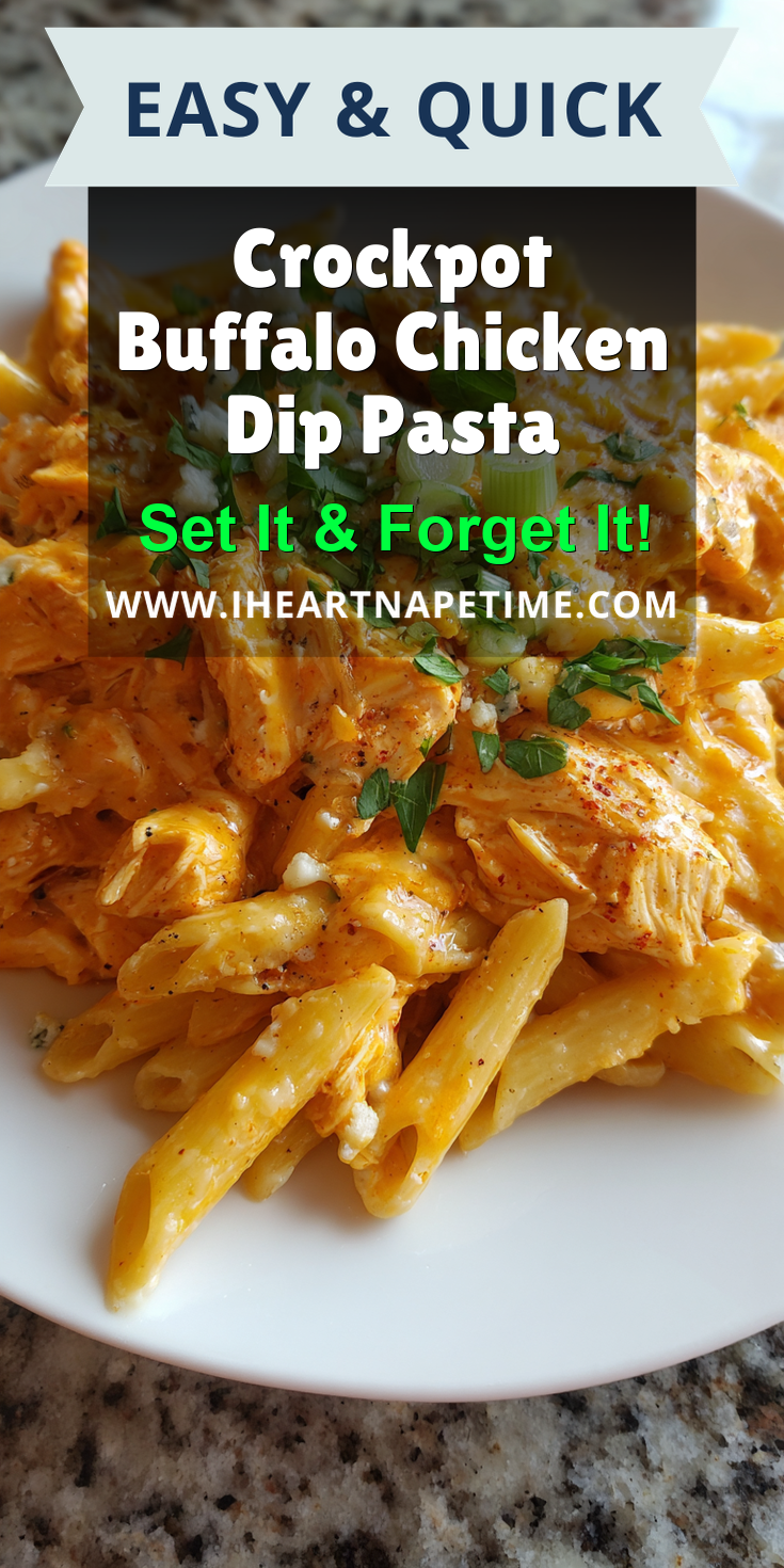 Crockpot Buffalo Chicken Dip Pasta served warm with cozy spices