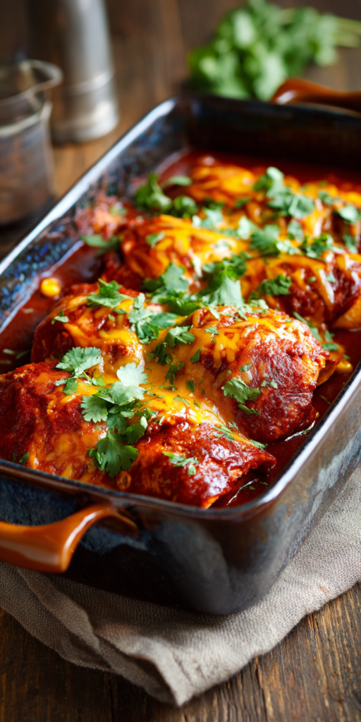 Crockpot Chicken Enchilada Casserole Recipe
