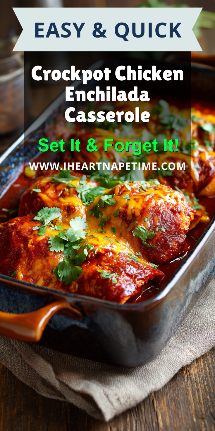 Crockpot Chicken Enchilada Casserole served warm with cozy spices