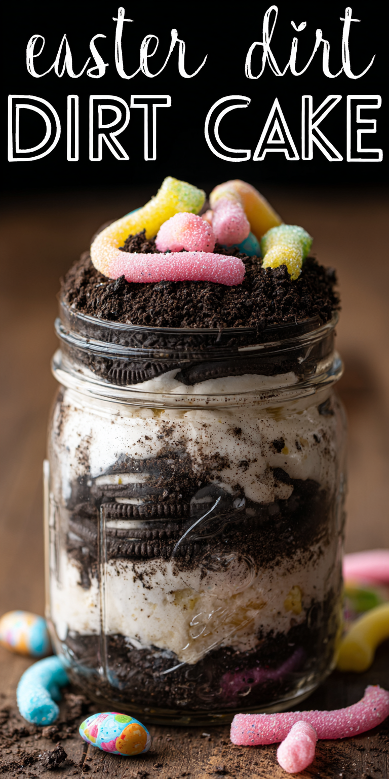 Easter Dirt Cake with Gummy Worms served warm with cozy spices