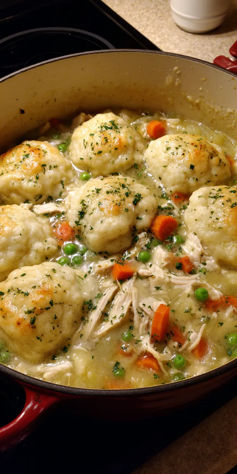 Easy Biscuit Chicken And Dumplings served warm with cozy spices