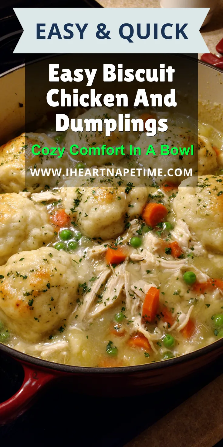 Easy Biscuit Chicken And Dumplings served warm with cozy spices