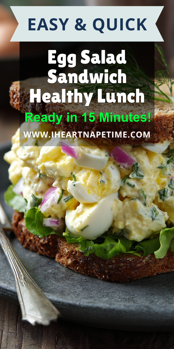 Egg Salad Sandwich Healthy Lunch served warm with cozy spices