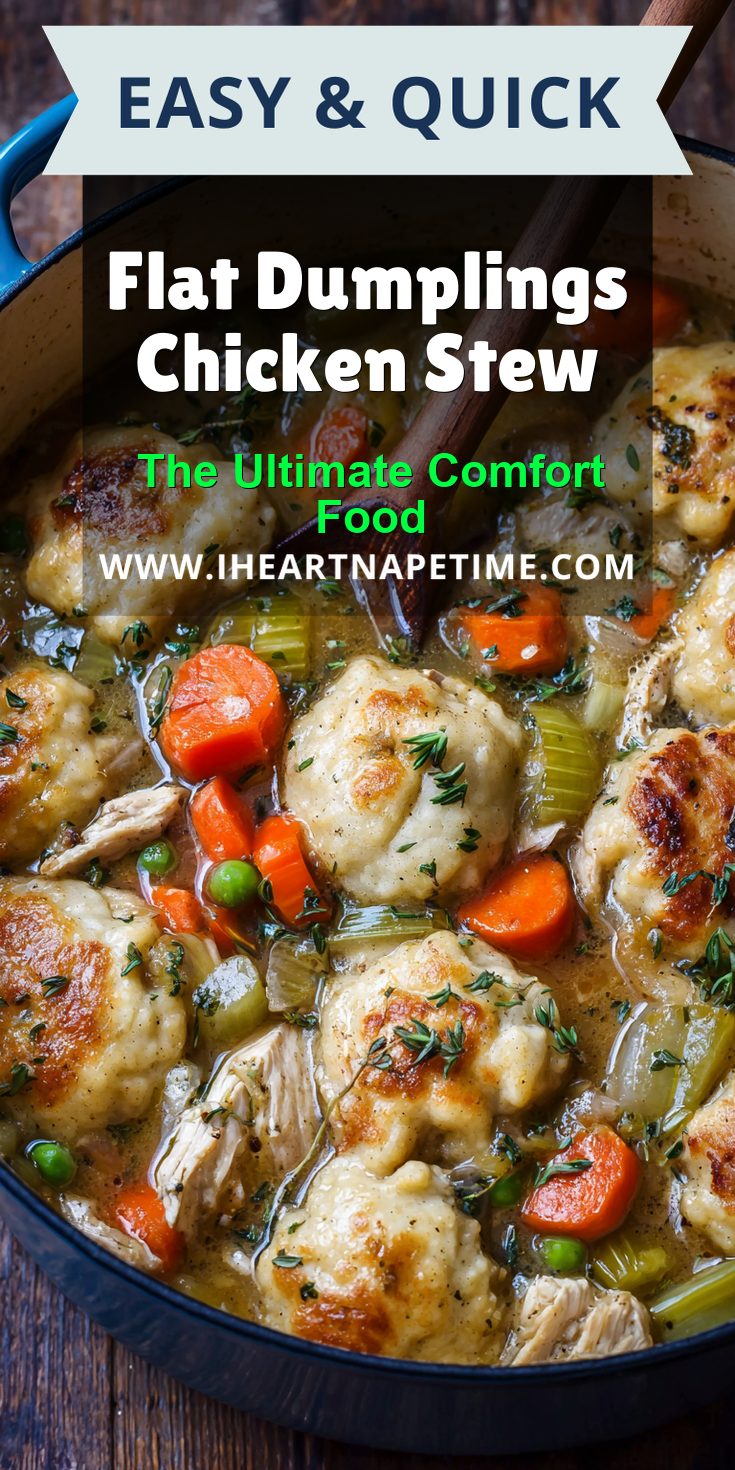 Flat Dumplings Chicken Stew served warm with cozy spices