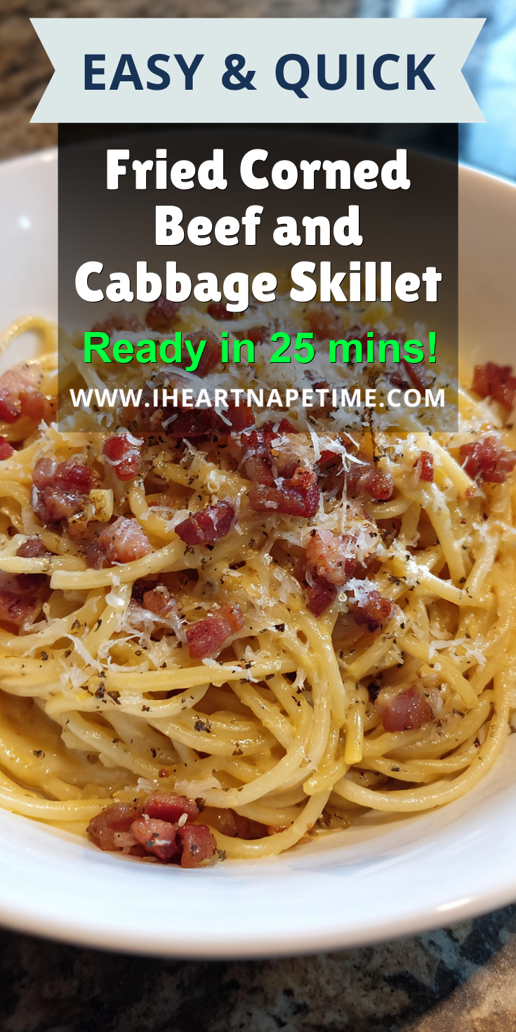 Fried Corned Beef and Cabbage Skillet served warm with cozy spices