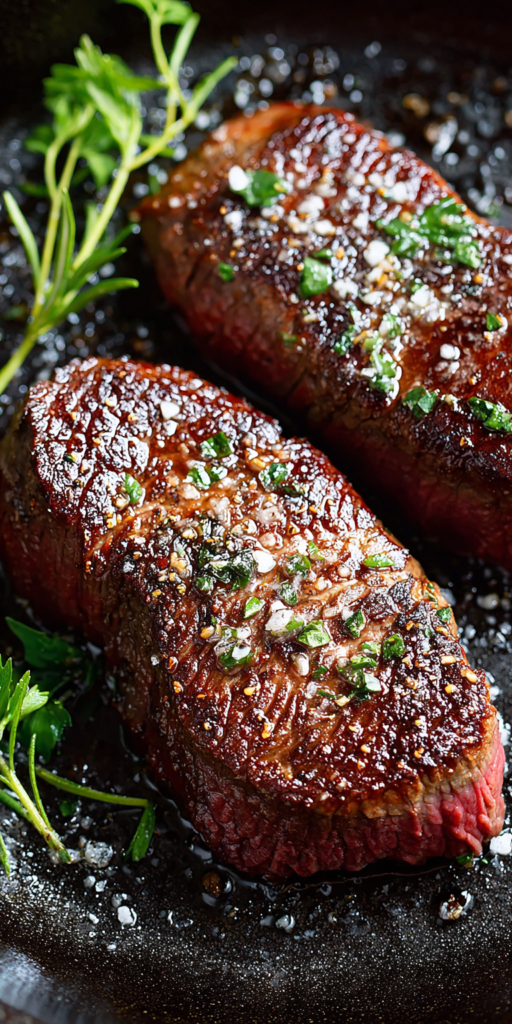 Garlic Butter Pan Seared Venison Steaks Recipe
