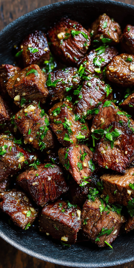 Garlic Butter Steak Bites High Protein Dinner Recipe