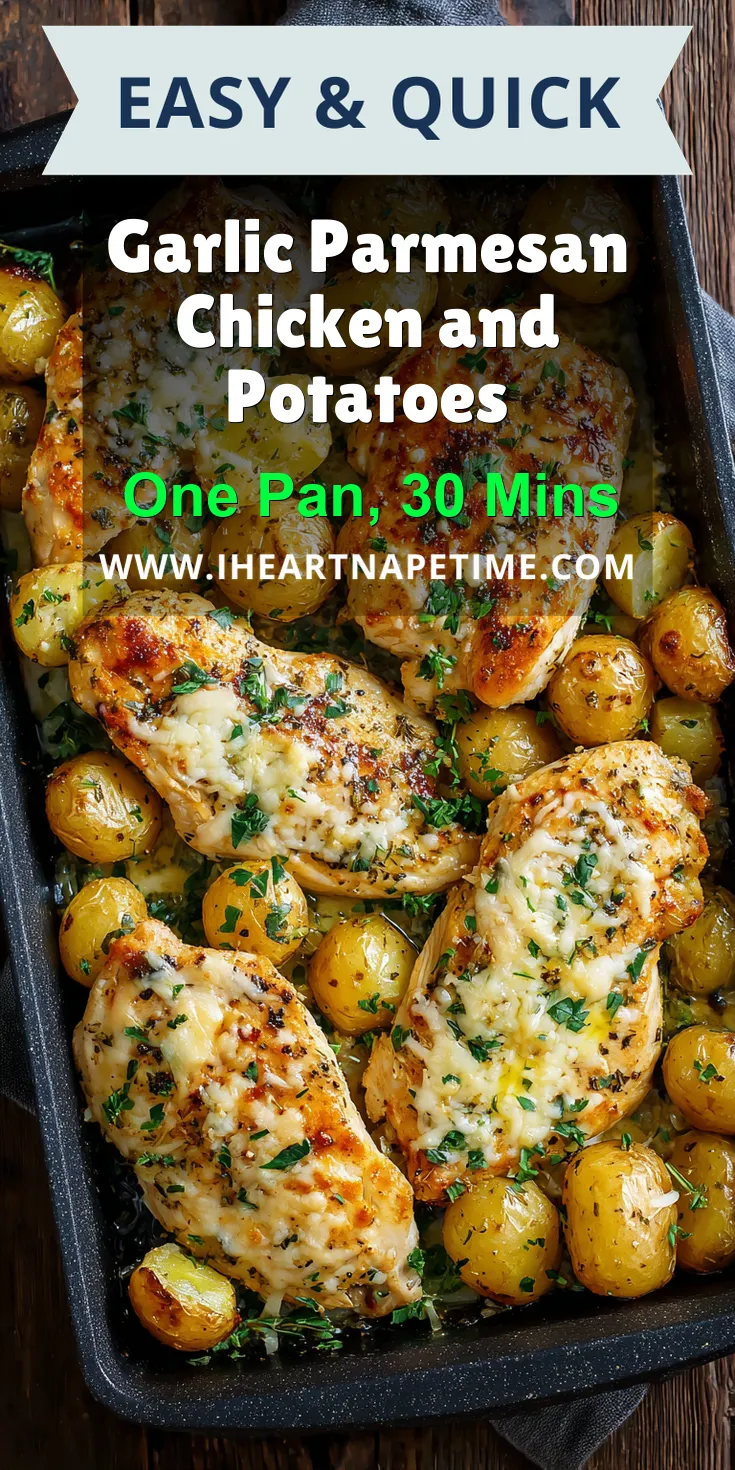 Garlic Parmesan Chicken and Potatoes served warm with cozy spices