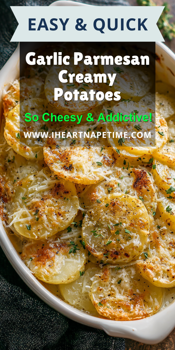 Garlic Parmesan Creamy Potatoes served warm with cozy spices