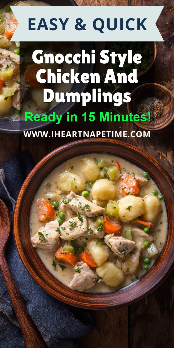 Gnocchi Style Chicken And Dumplings served warm with cozy spices