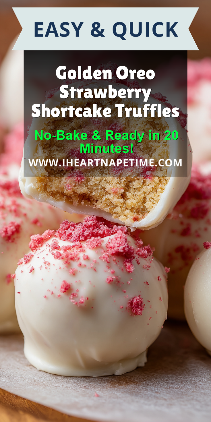 Golden Oreo Strawberry Shortcake Truffles served warm with cozy spices