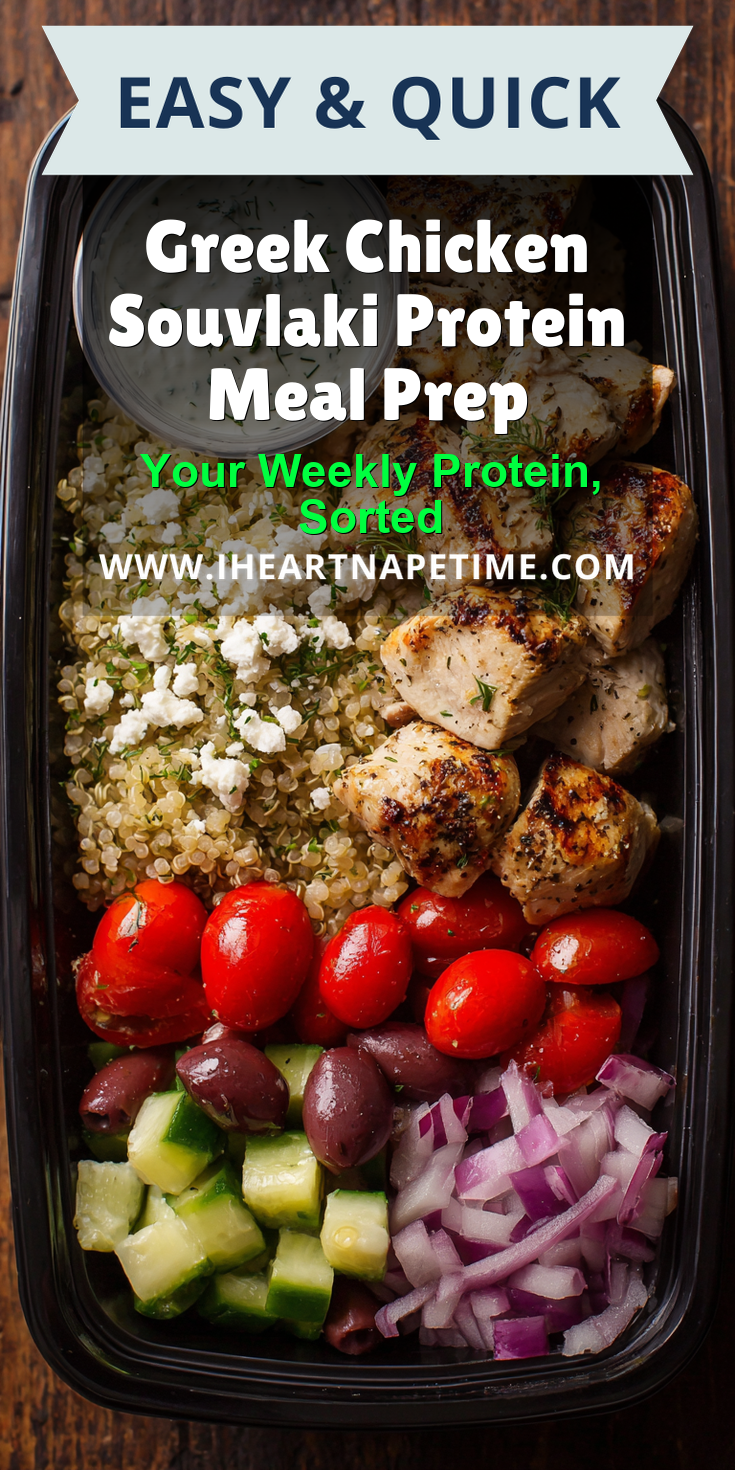 Greek Chicken Souvlaki Protein Meal Prep served warm with cozy spices
